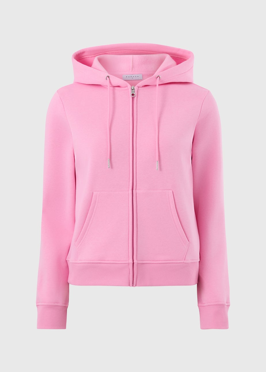 Bright Pink Zip Up Hoodie
