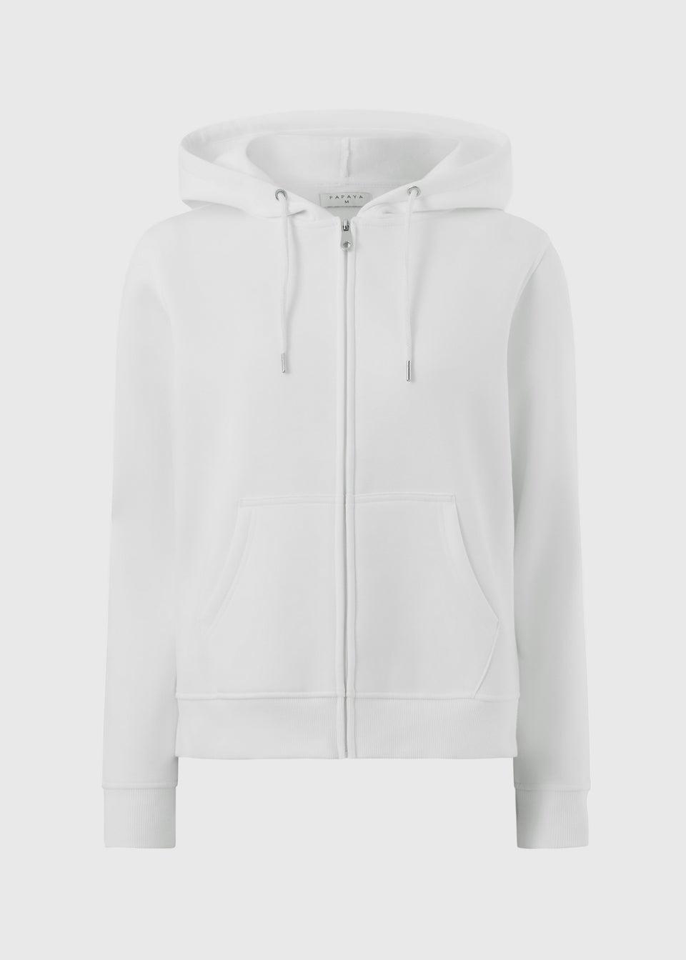 White Zip Through Hoodie