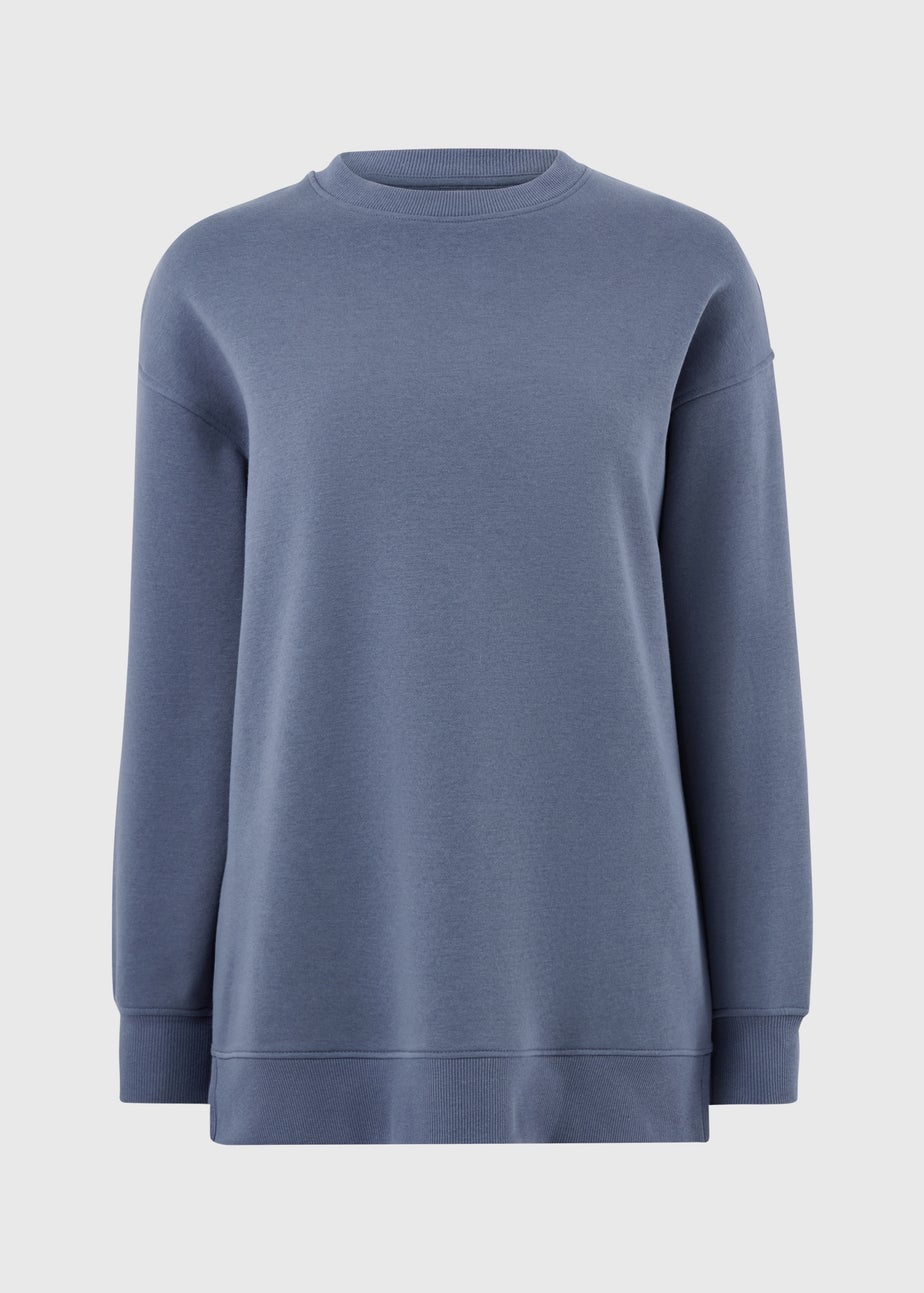Steel Blue Longline Sweatshirt