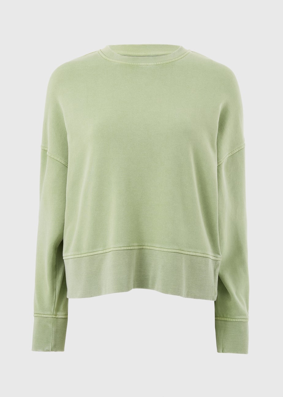 Sage Green Acid Wash Sweatshirt