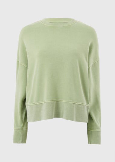 Sage Green Acid Wash Sweatshirt