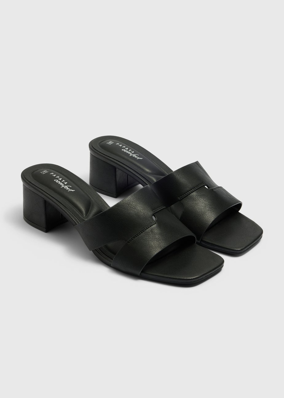 Black Mule Block Heels