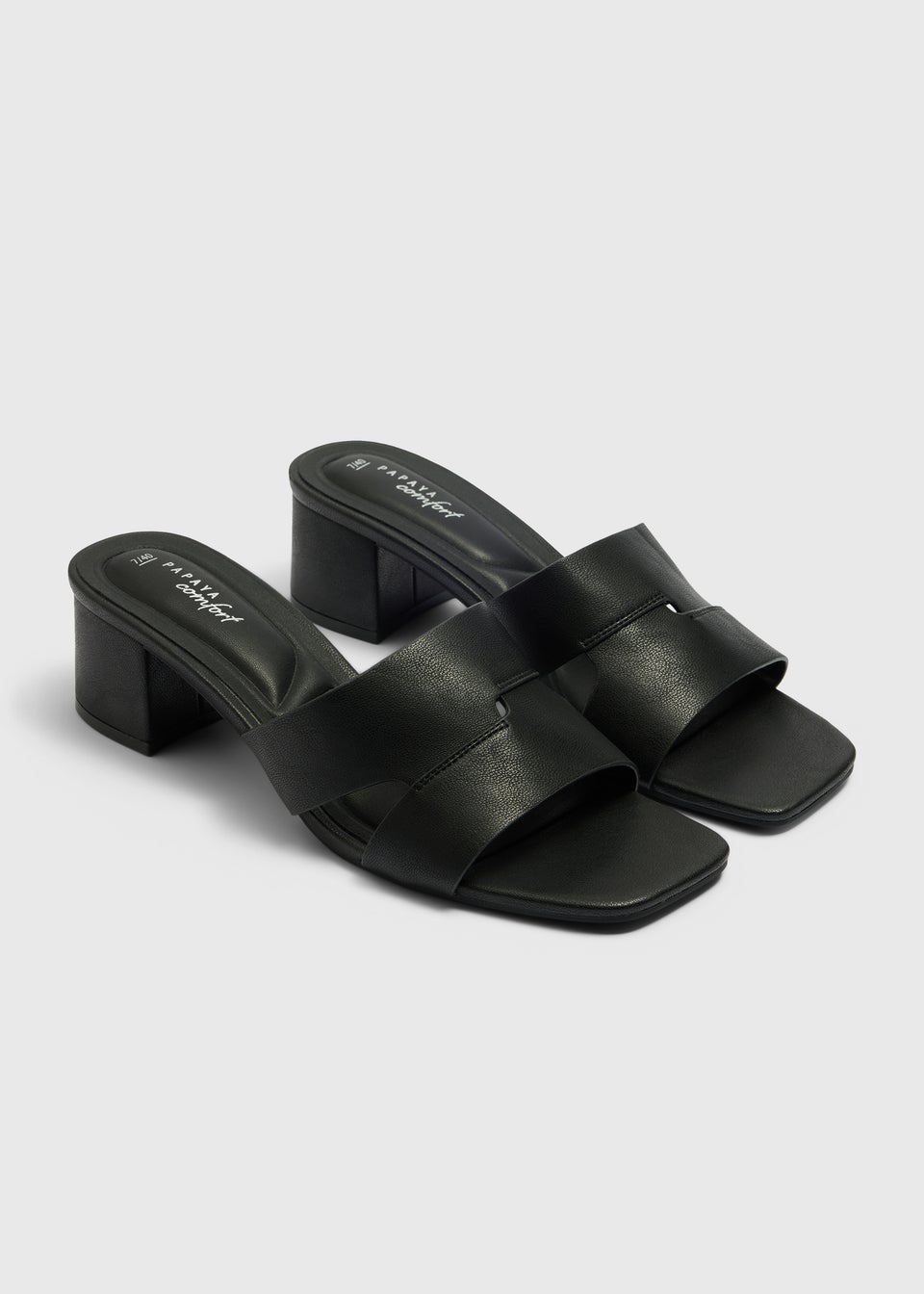 Black Mule Block Heels