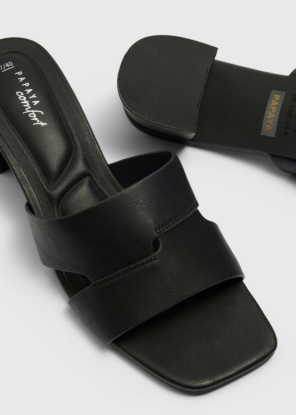 Black Mule Block Heels