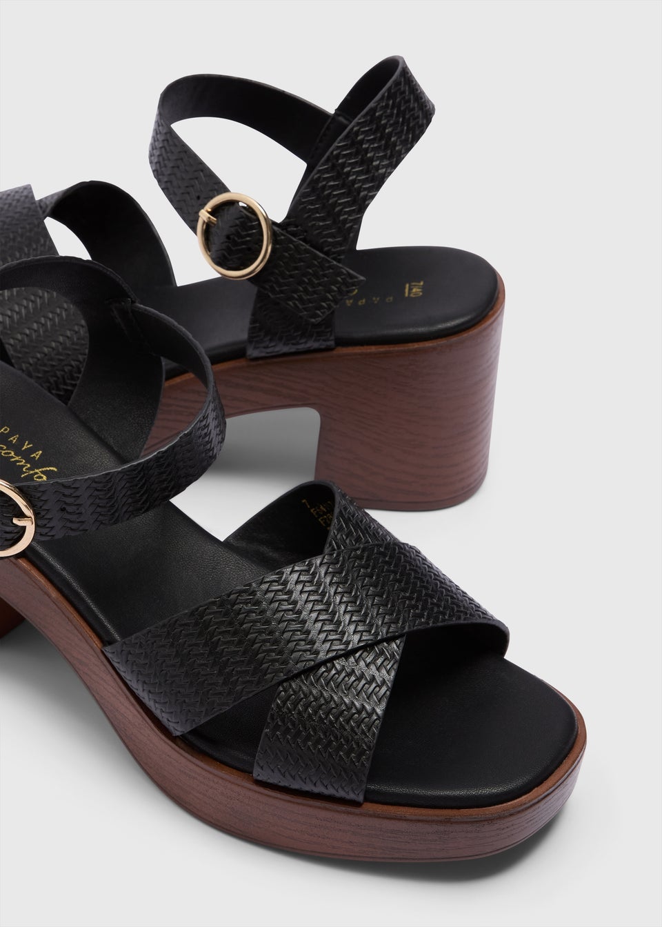 Black Clog Block Heel Sandals