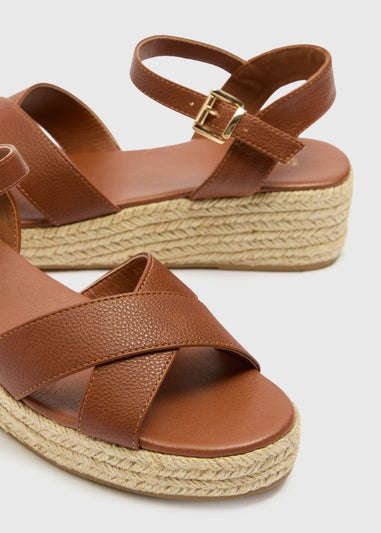 Tan Espadrille Wedges
