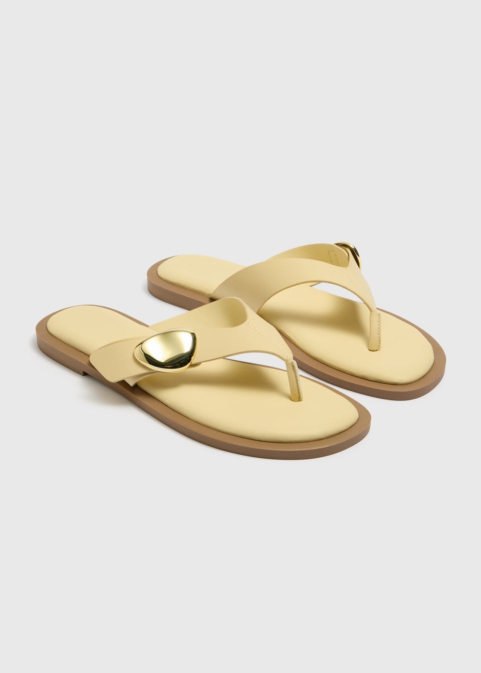 Yellow Gold Trim Toe Post Sandals