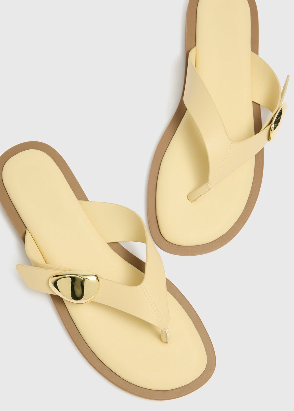 Yellow Gold Trim Toe Post Sandals