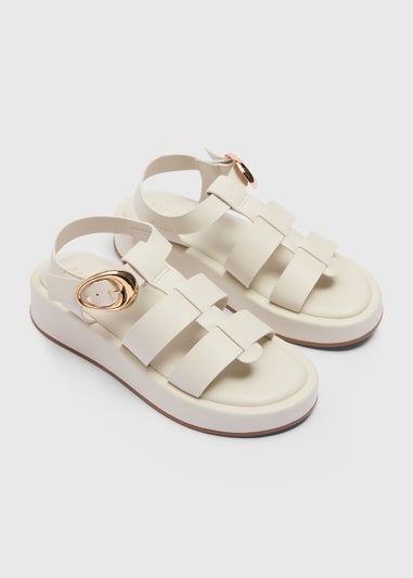 White Chunky Platform Sandals