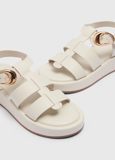 White Chunky Platform Sandals