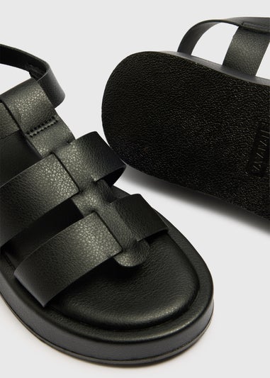 Black Chunky Platform Sandals