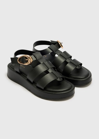 Black Chunky Platform Sandals