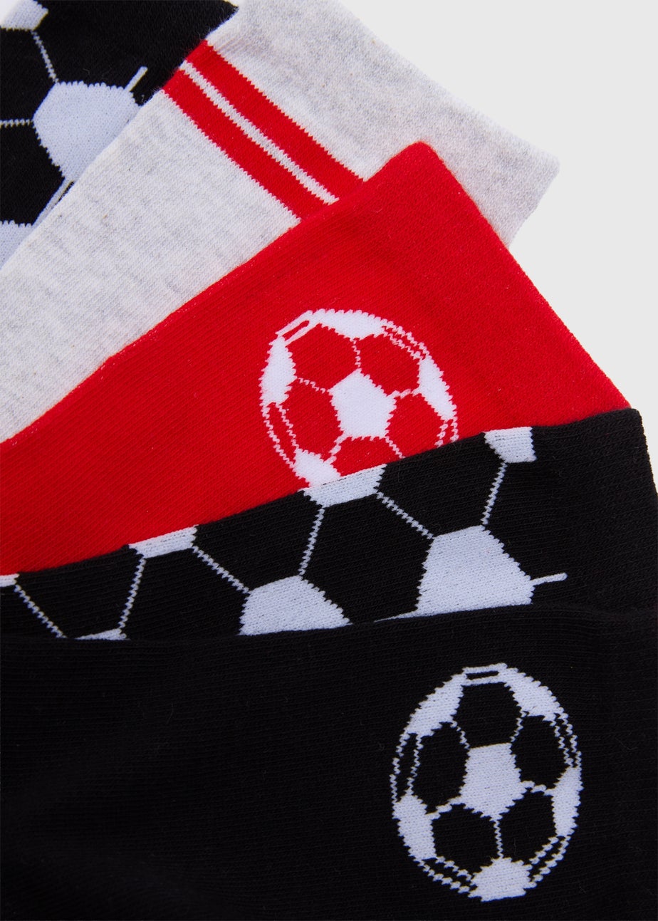 5 Pack Boys Multicolour Football Design Socks (Younger 6-Older 6.5)