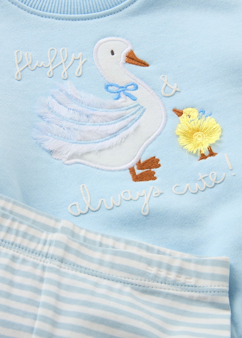 Baby Blue 3D Duck Sweatshirt & Legging Set (Newborn-23mths)