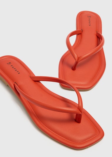 Orange Toe Post Sandals