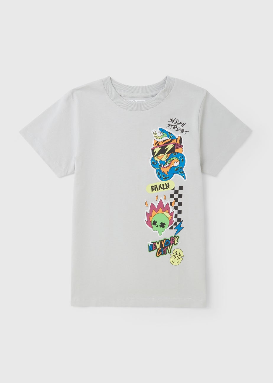 Boys Grey NYC Tiger T-Shirt (7-15yrs)