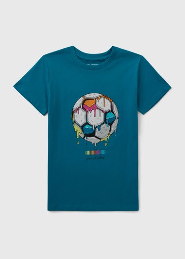 Boys Blue Football T-Shirt (7-15yrs)