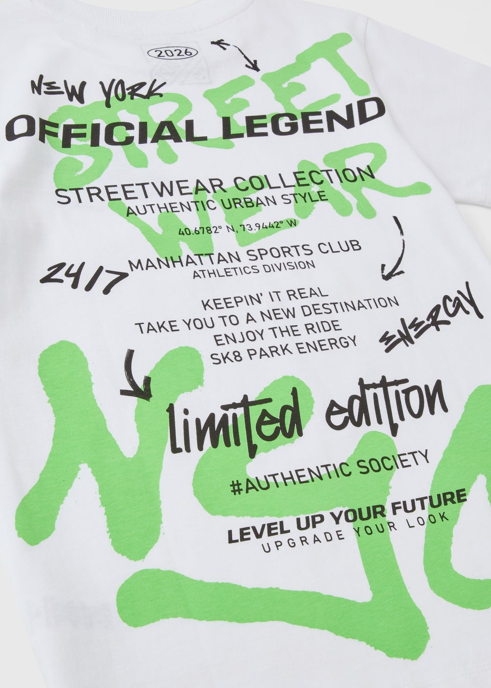 Boys White Graffiti Official Legend T-Shirt (7-15yrs)