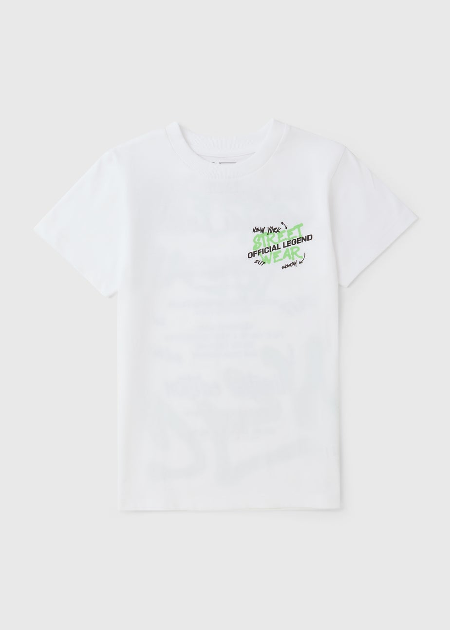 Boys White Graffiti Official Legend T-Shirt (7-15yrs)