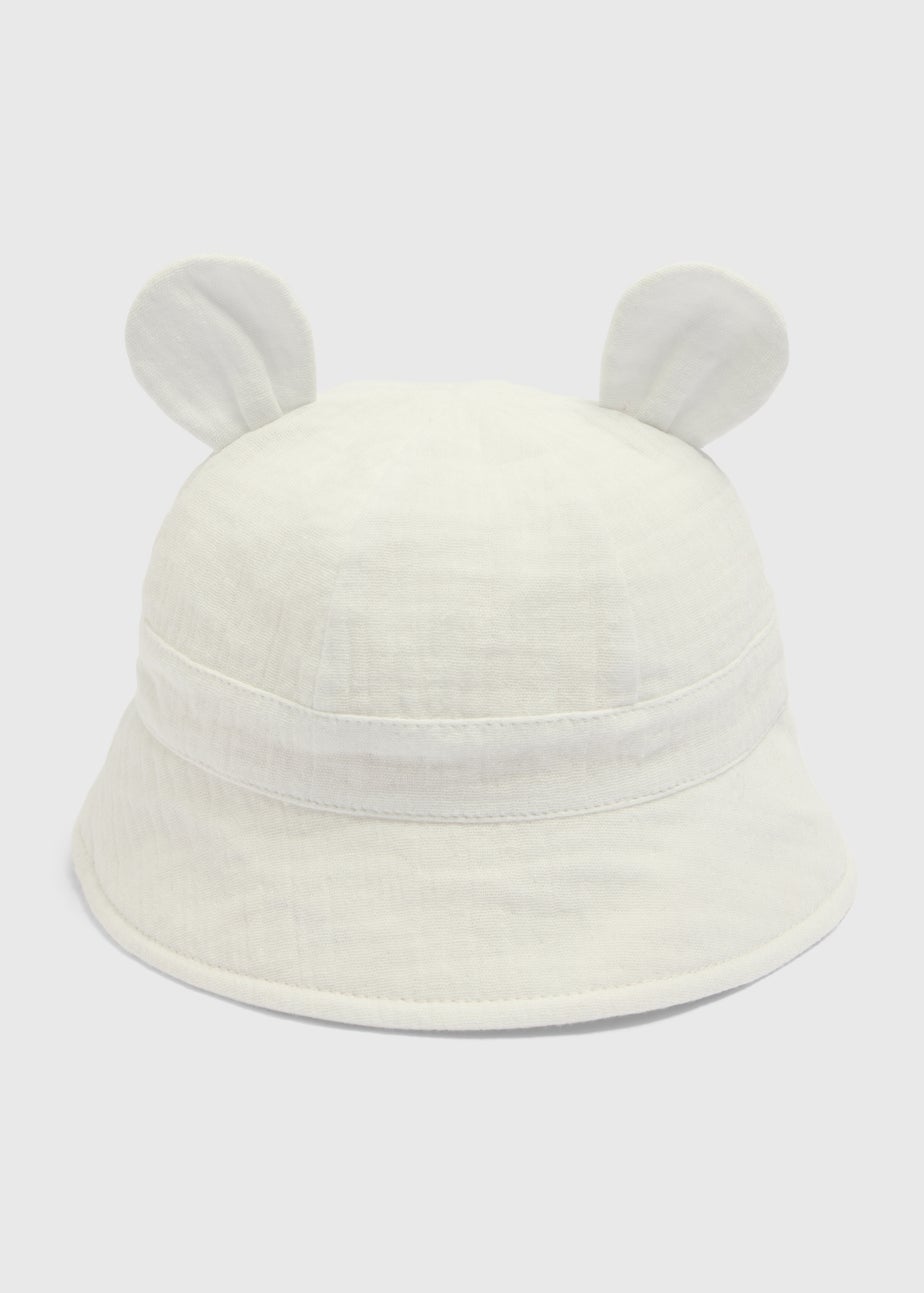 Baby White Bear Hat (Newborn-24mths)