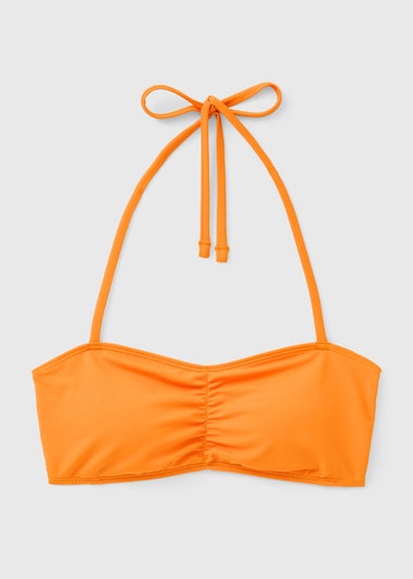Orange Halter Neck Bandeau Bikini Top