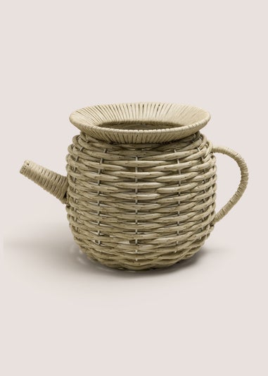 Grey Woven Teapot Planter
