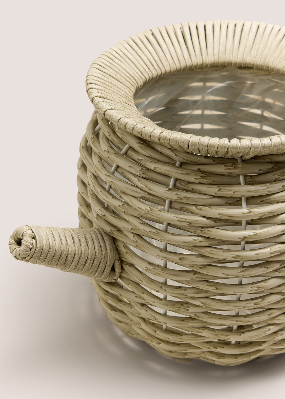 Grey Woven Teapot Planter