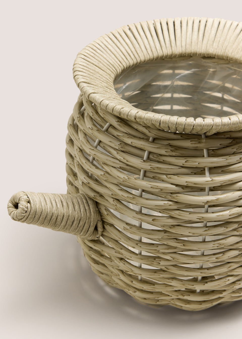 Grey Woven Teapot Planter