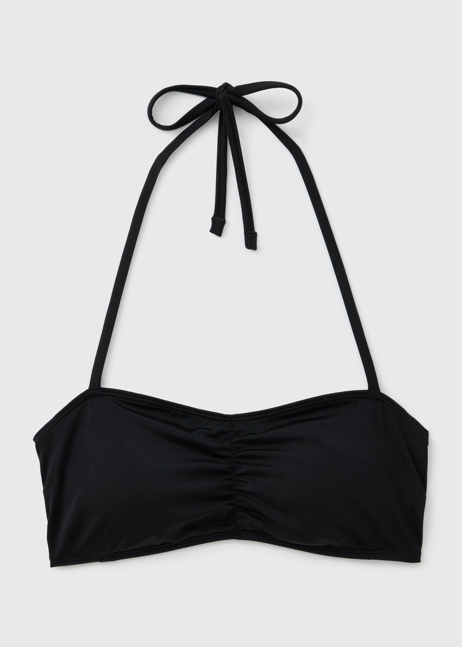 Black Halter Neck Bandeau Bikini Top