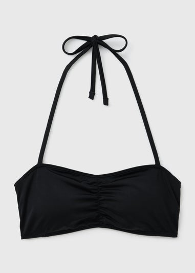 Black Halter Neck Bandeau Bikini Top