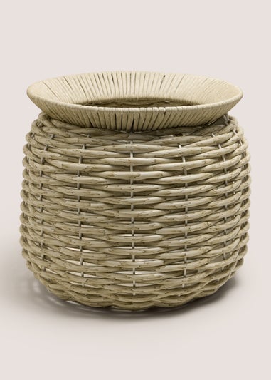 Grey Woven Large Planter