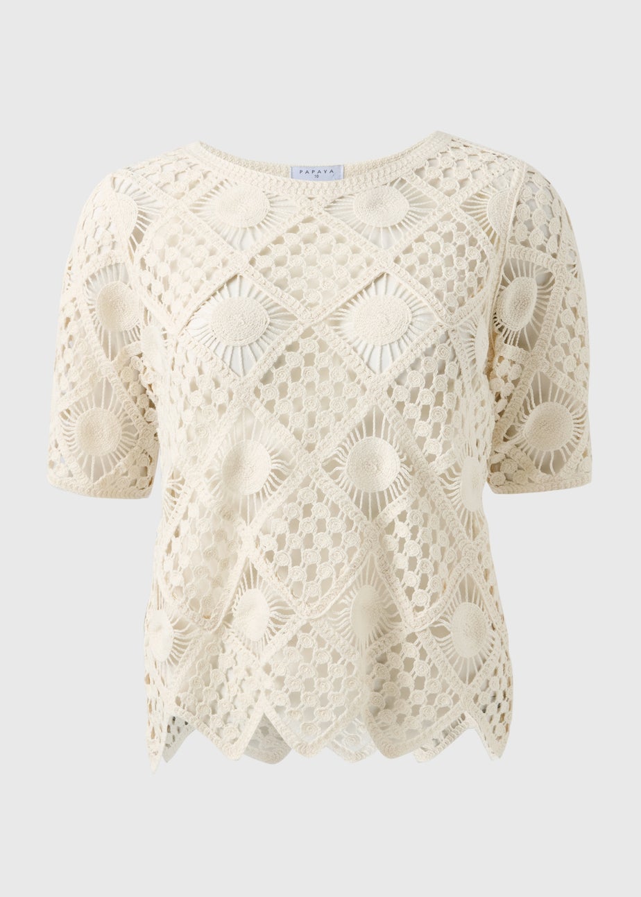 Cream Crochet Top