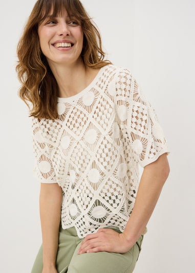 Cream Crochet Top