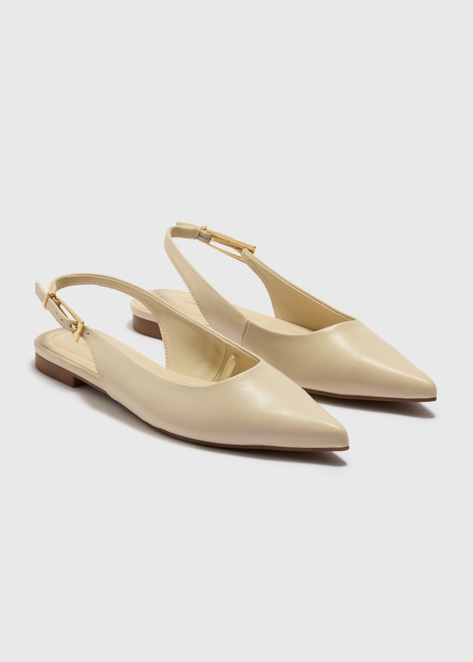 Nude Pointed Slingback Ballet Flats