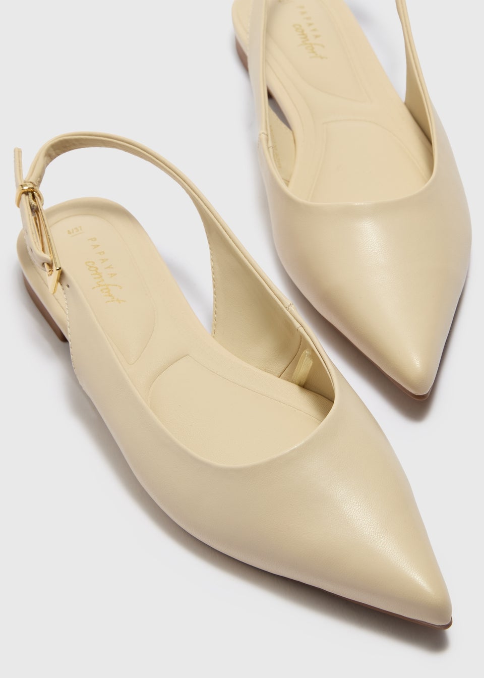Nude Pointed Slingback Ballet Flats