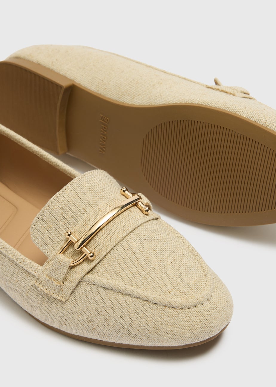 Linen Metal Bar Loafers
