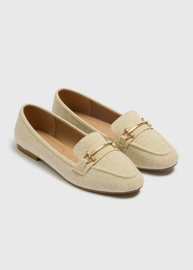 Linen Metal Bar Loafers