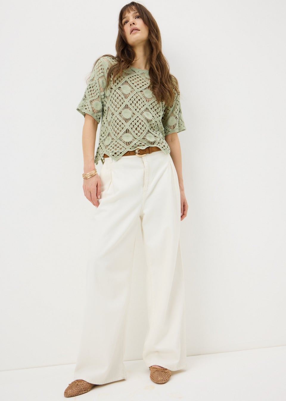 Sage Green Crochet Top