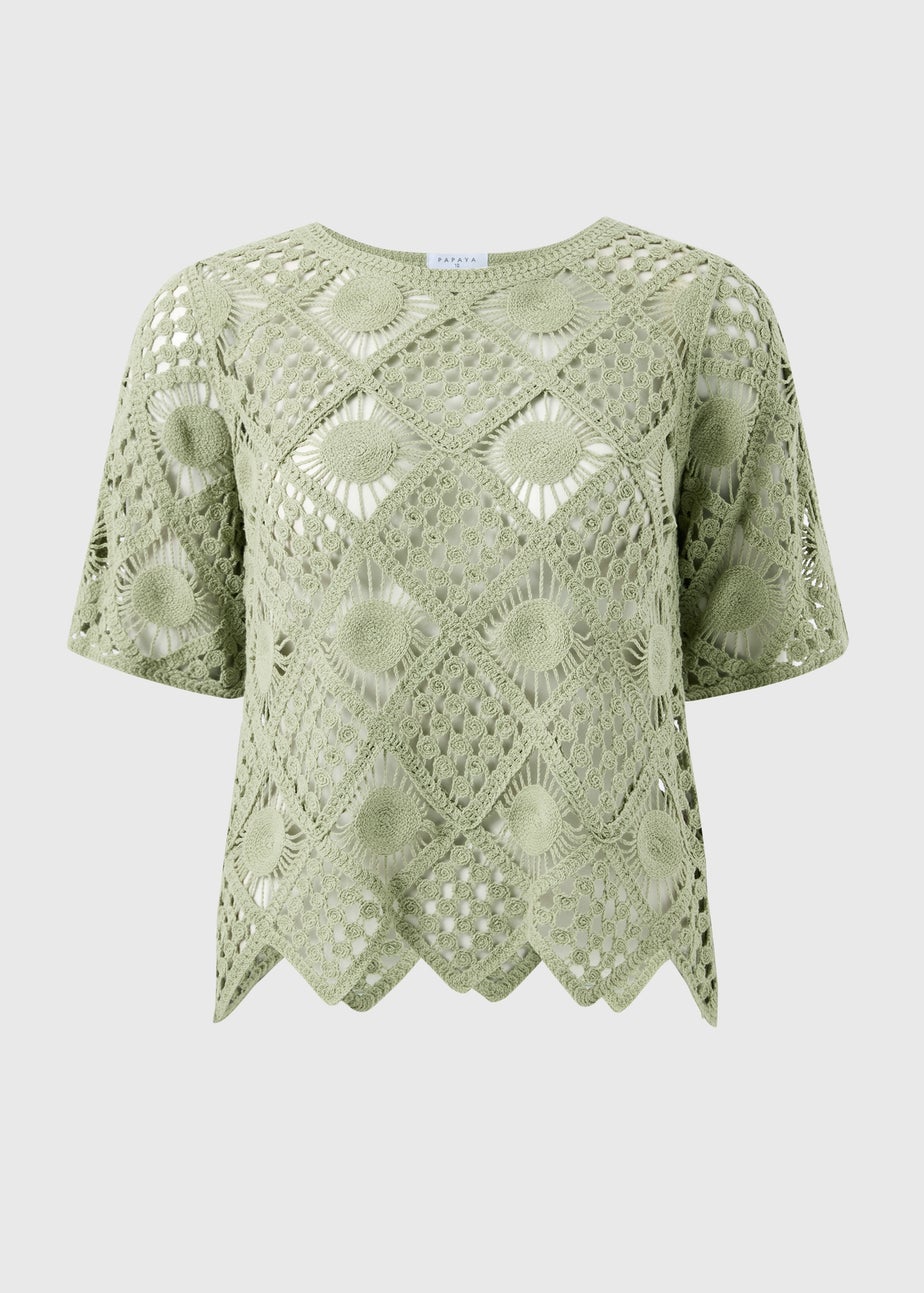 Sage Green Crochet Top
