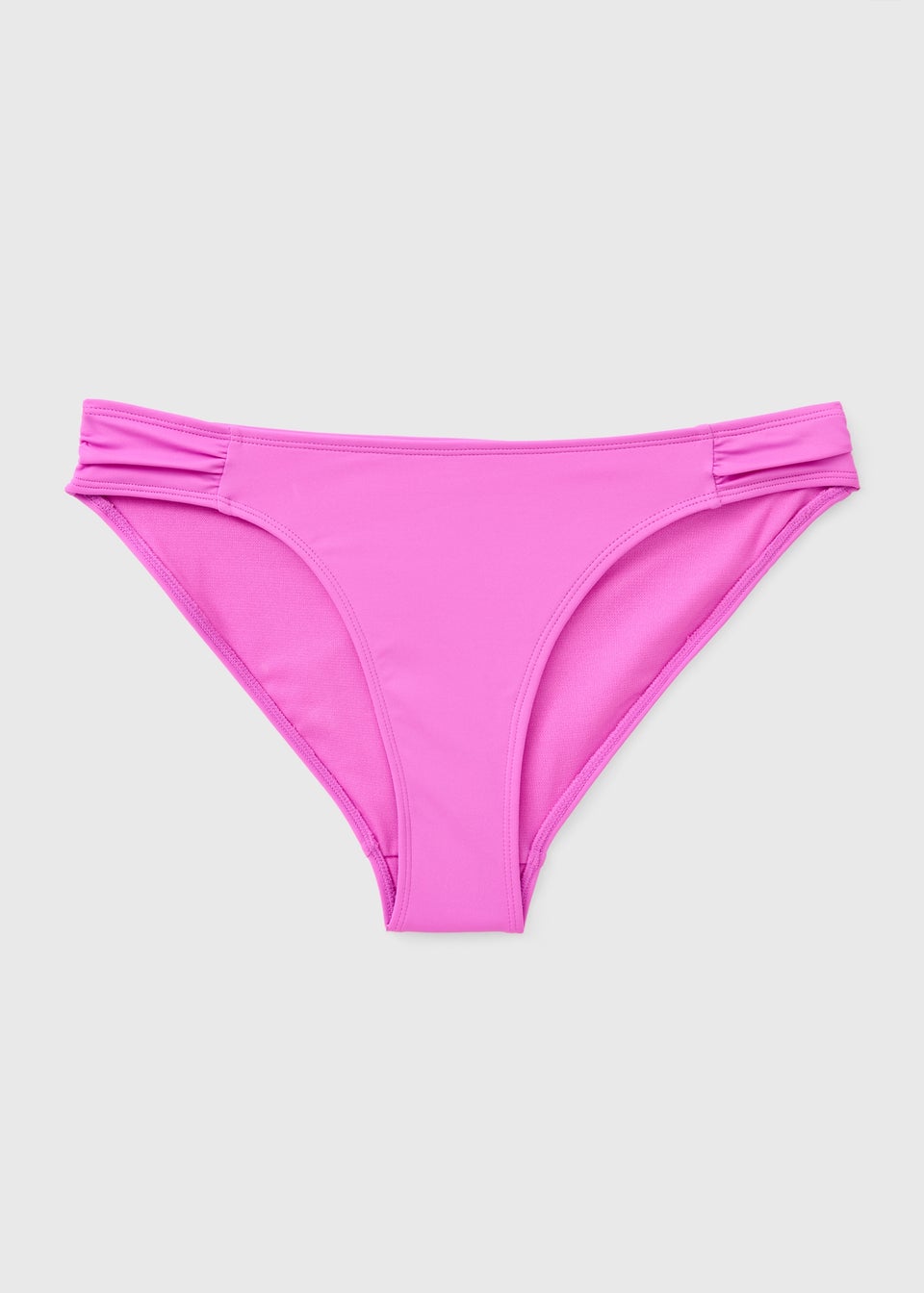 Magenta Ruched High Leg Bikini Bottoms