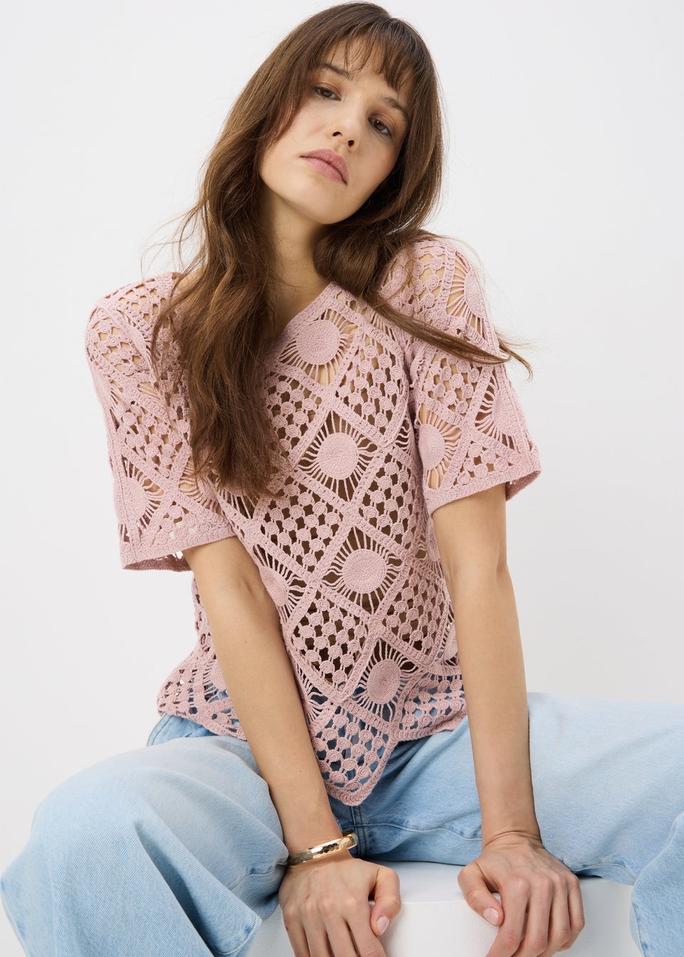 Light Pink Crochet Top