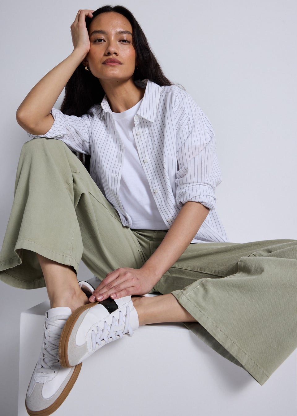 Green Wide Leg Jeans