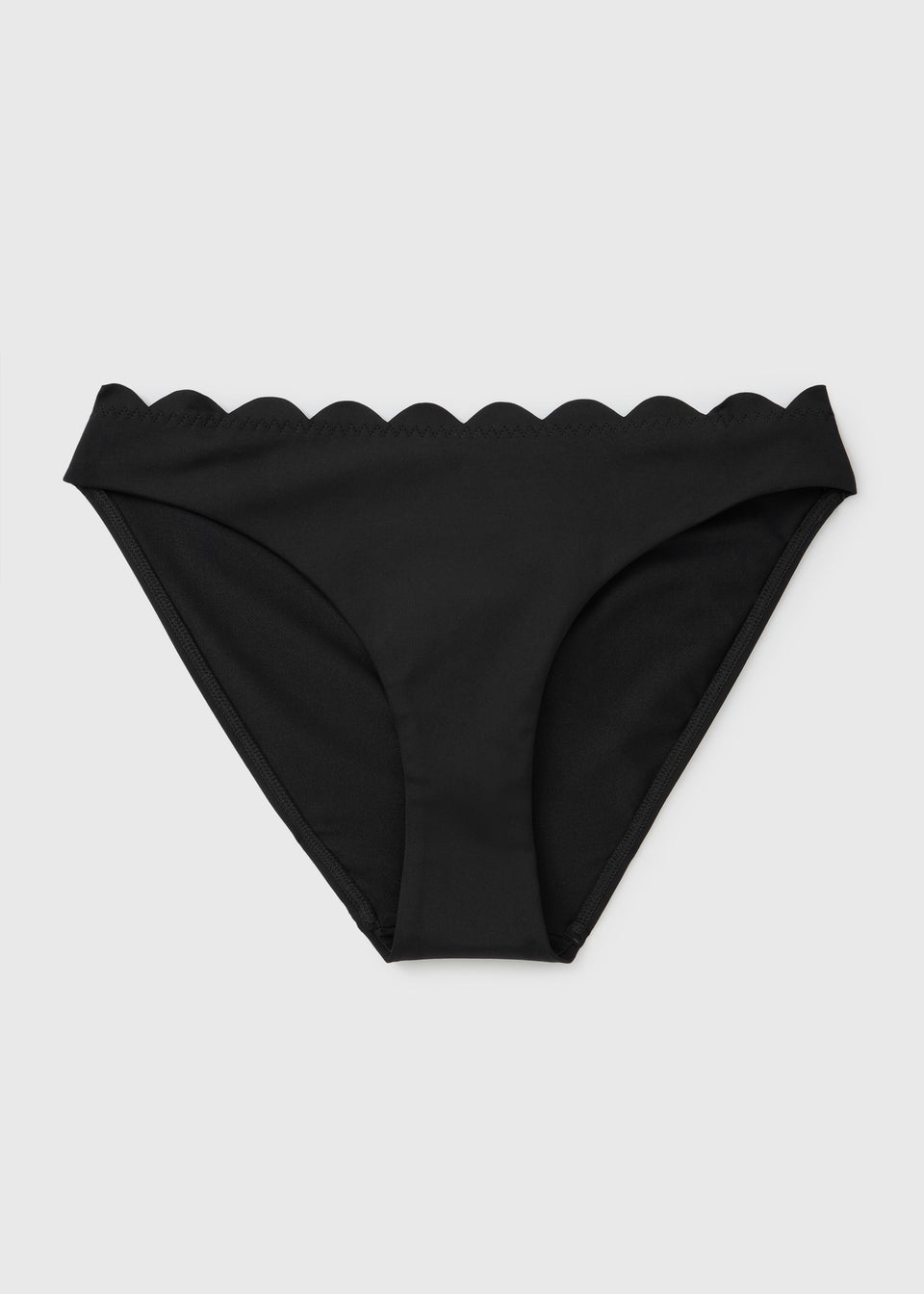 Black Scallop Full Bikini Bottoms