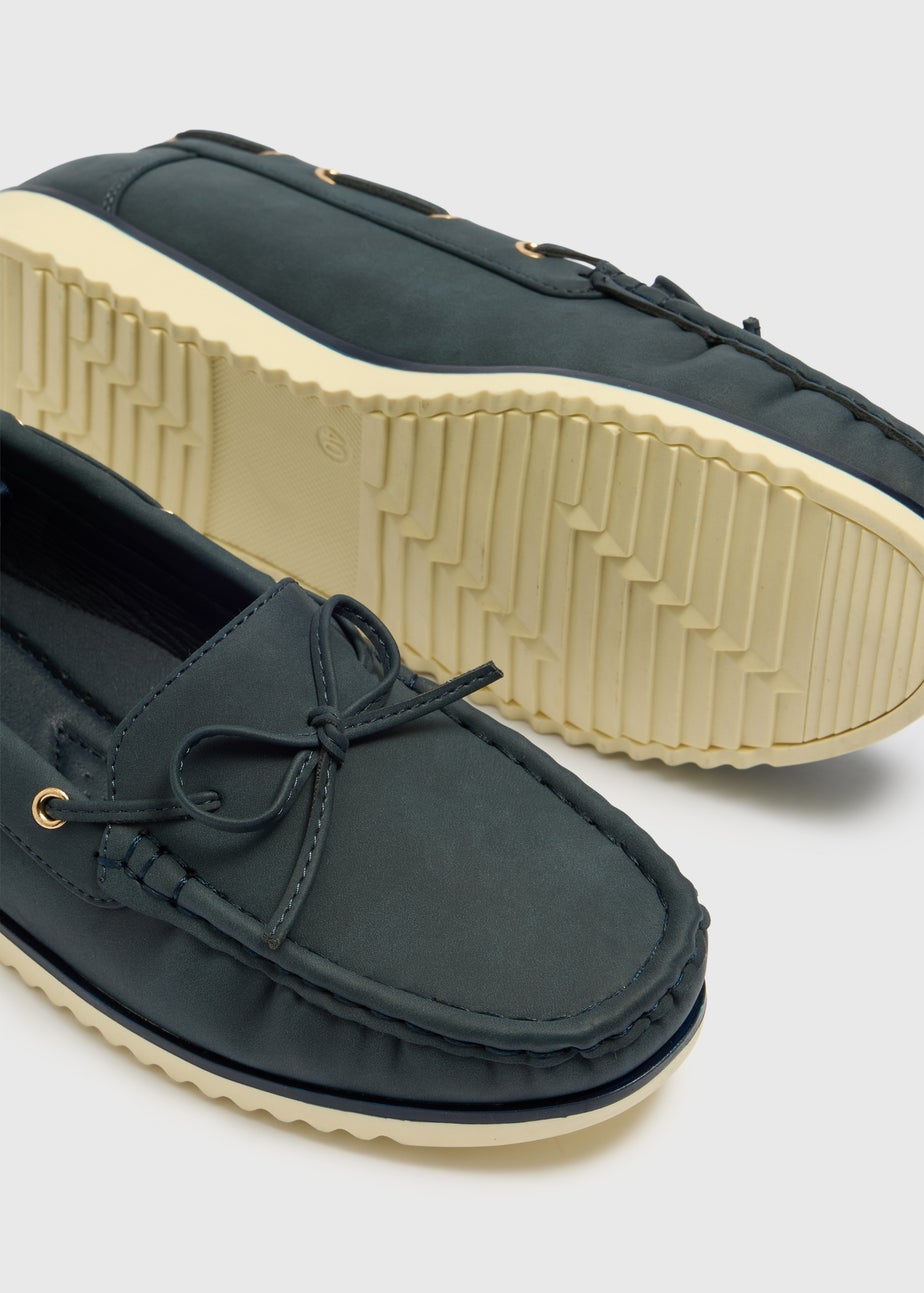 Soleflex Navy Boat Loafers