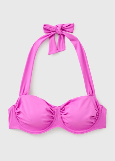 DD+ Magenta Ruched Underwired Bikini Top