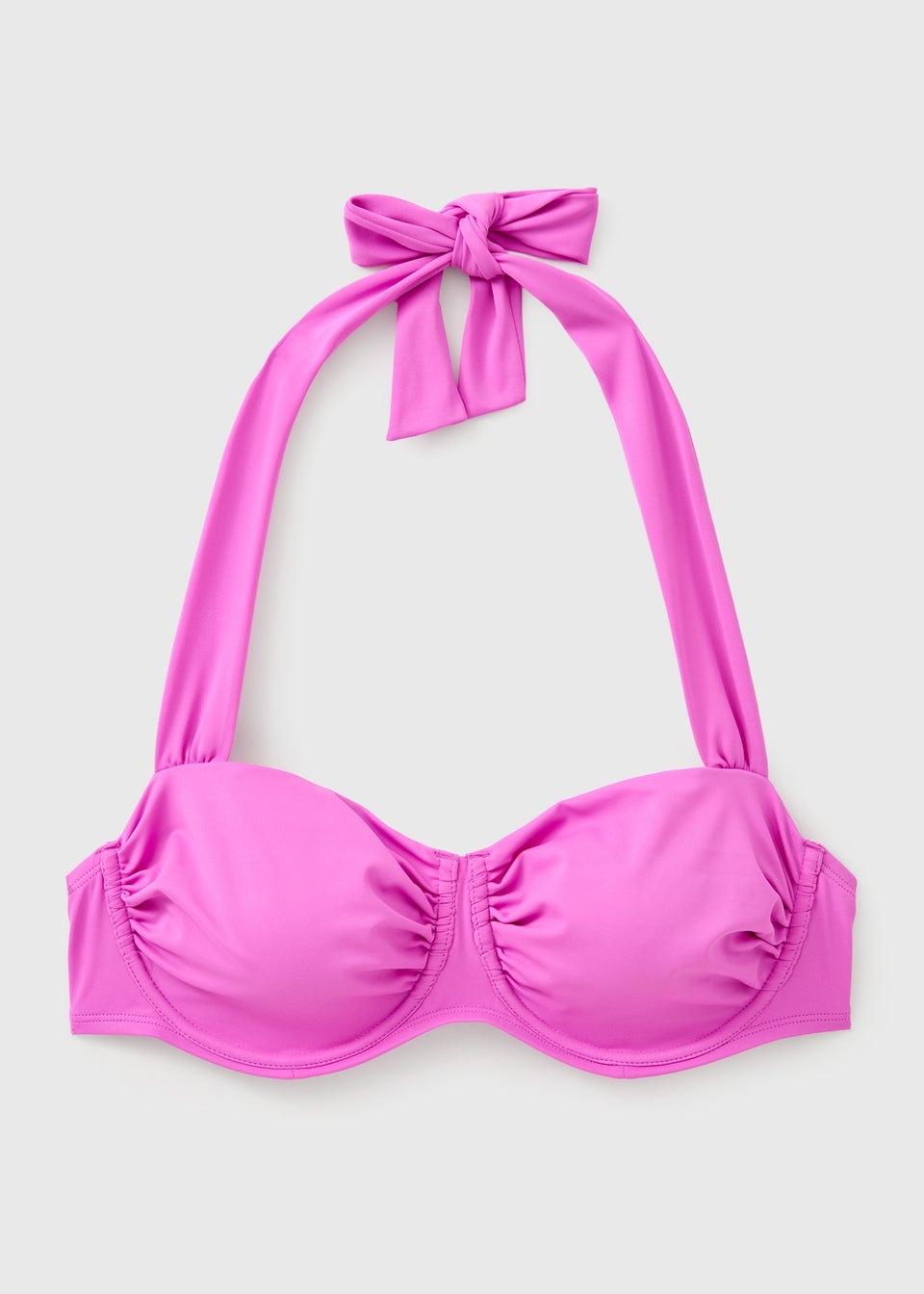 DD+ Magenta Ruched Underwired Bikini Top