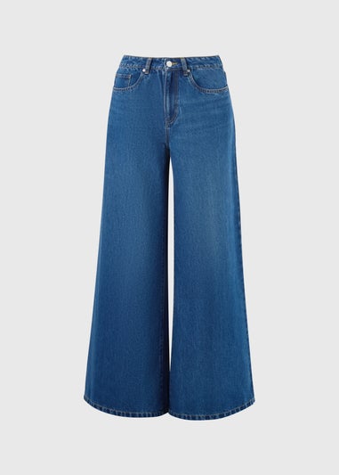 Dark Wash Palazzo Wide Leg Jeans