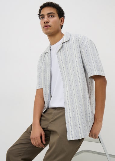 White Crinkle Revere Short Sleeve Shirt