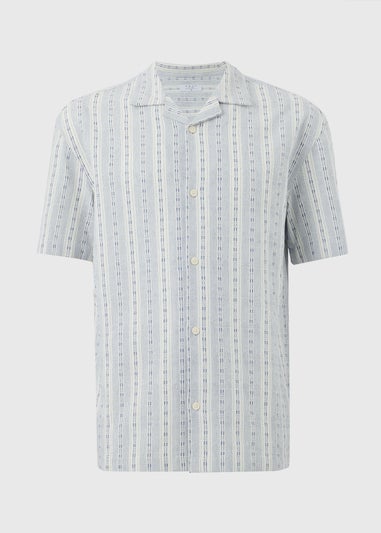 White Crinkle Revere Short Sleeve Shirt