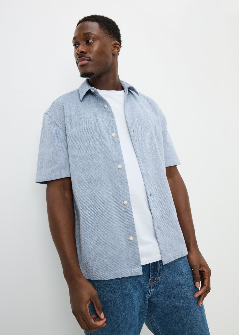 Blue Cheesecloth Regular Fit Shirt